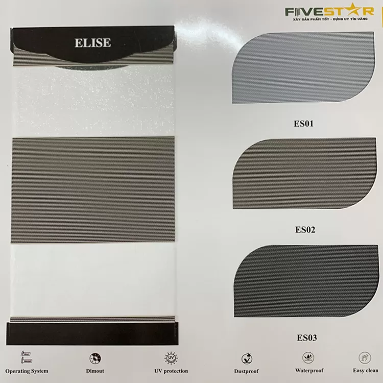 Rèm cầu vồng cản sáng hãng FIVESTAR mã Elise