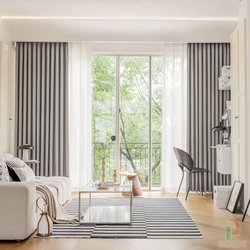 Rèm vải 2 lớp đẹp cho phòng khách chung cư