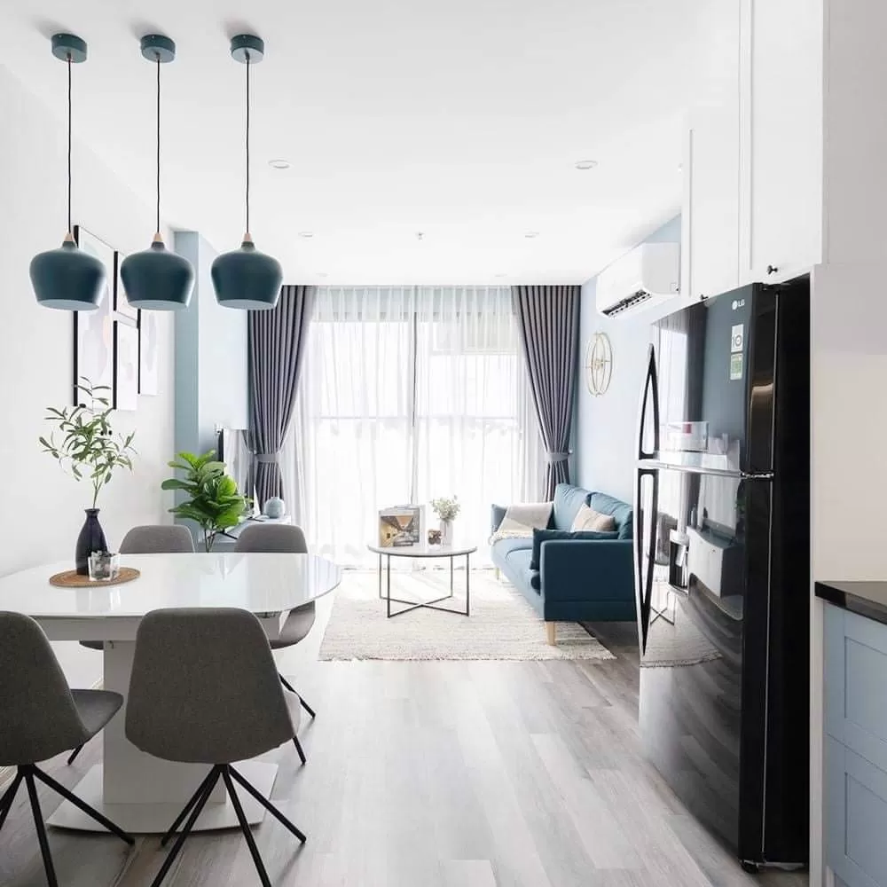 Rèm vải đẹp chống nắng cho phòng khách chung cư