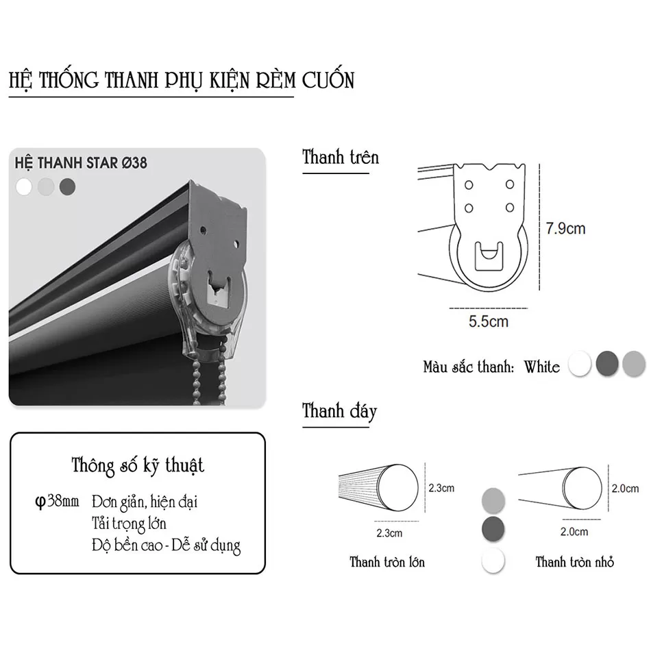 Rèm cuốn văn phòng giá rẻ mã RVP38