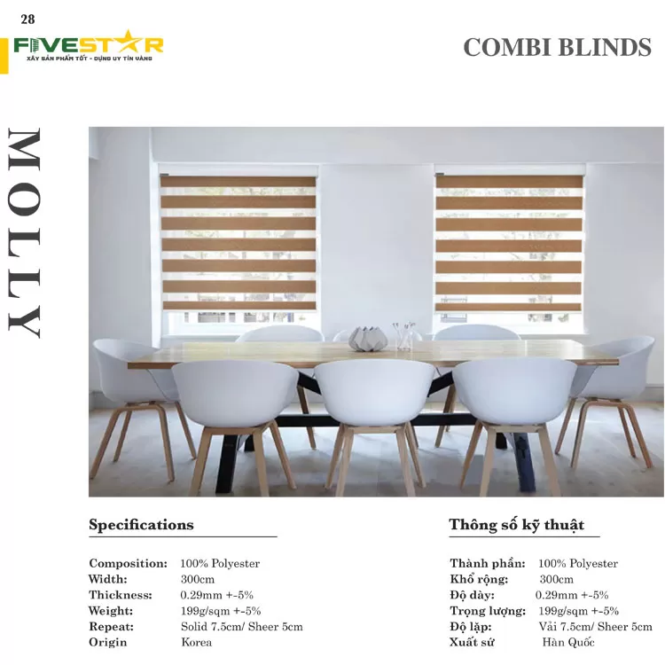 Rèm cầu vồng đẹp hãng FIVESTAR mã Molly