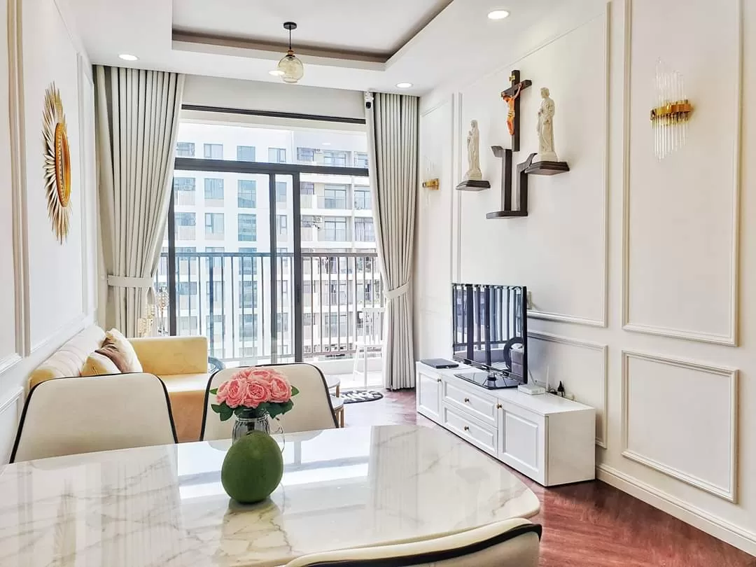 Rèm vải 1 lớp giá rẻ cho phòng khách chung cư