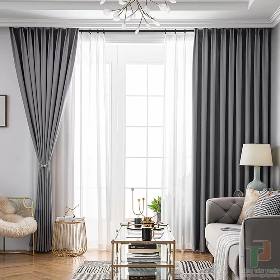 Rèm vải 2 lớp đẹp cho phòng khách chung cư