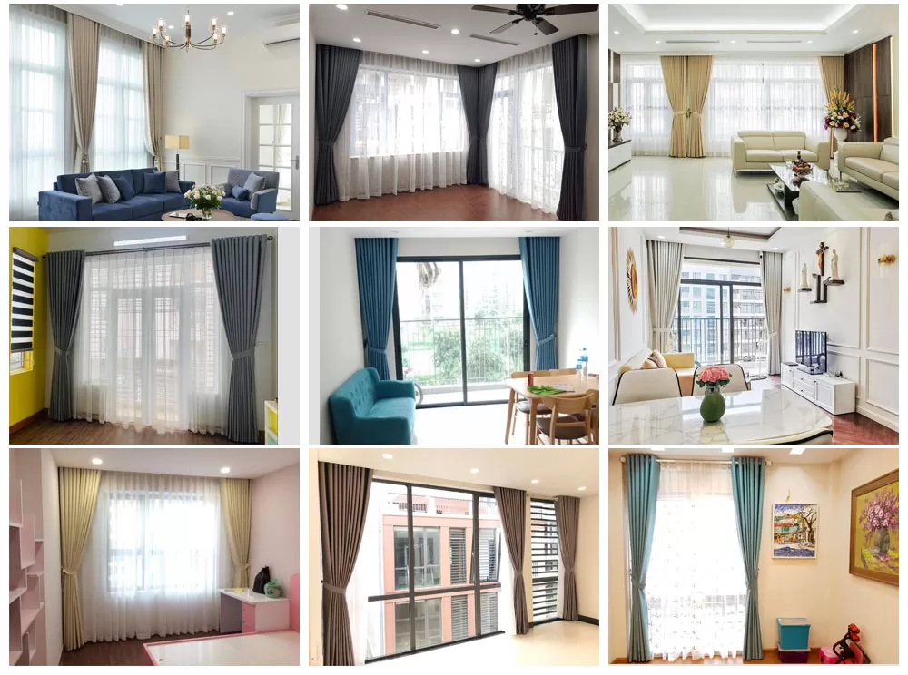 Rèm vải 2 lớp đẹp cho phòng khách chung cư